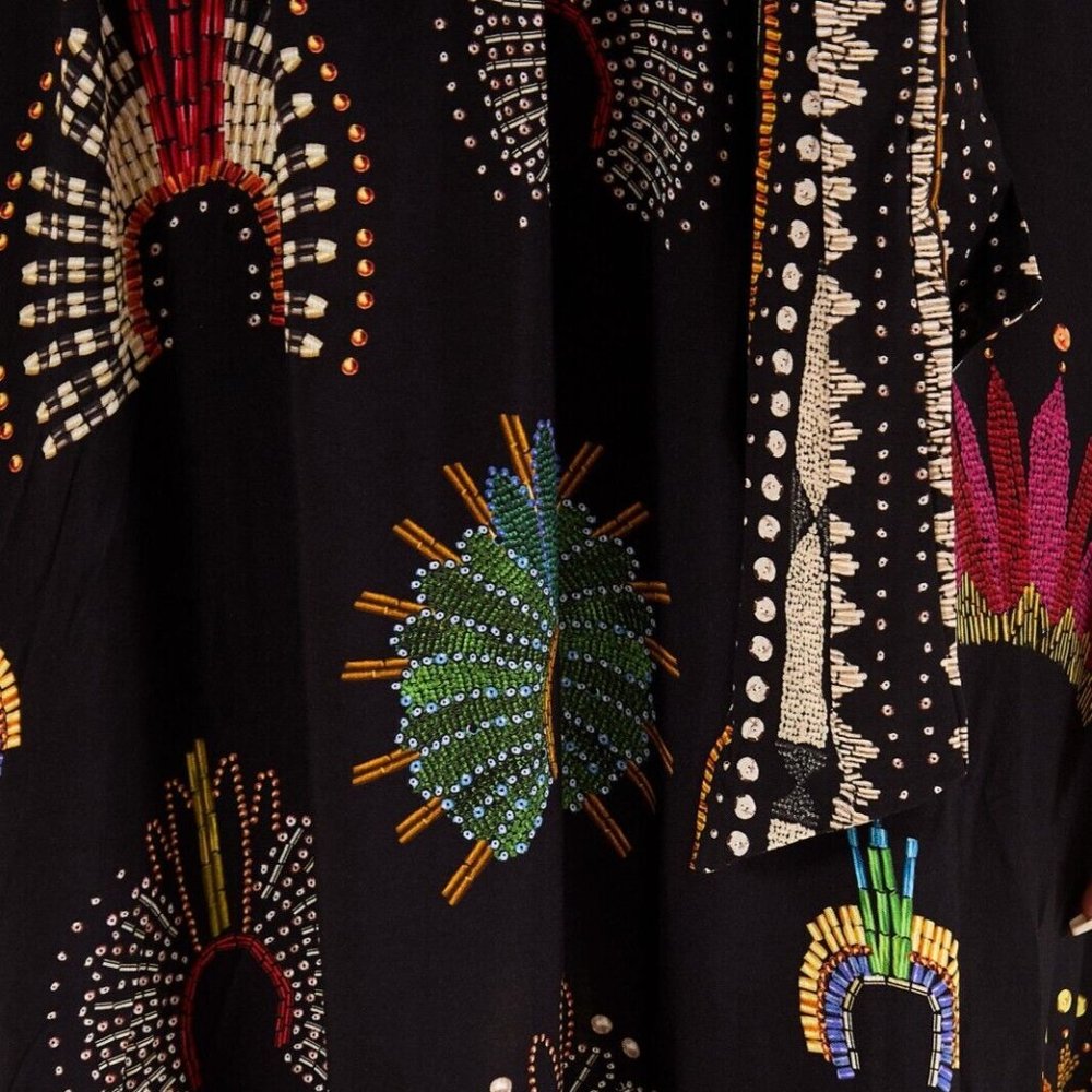 FARM Rio + Yawanawa Wonderful Feathers Headdress Print Maxi Dress - Picture 14 of 16